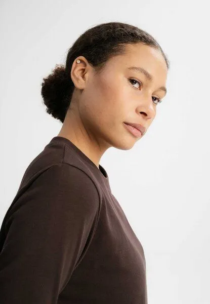 MELA MELA Langarmshirt schwer Style AASTHA aus 100% Bio-Baumwolle, Dunkelbraun, – Produktbild 4 von 4