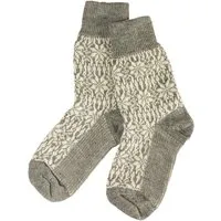 hirsch natur Damen und Herren Socken Norweger Bio-Schurwolle Stern grau-natur Gr. 42-43, Grau, – Produktbild 1 von 1