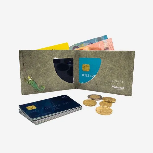paprcuts paprcuts RFID Portemonnaie, Faultier | ligarti koop (grün), – Produktbild 3 von 4
