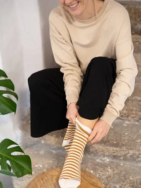 FUXBAU FUXBAU Streifensocken, Senfgelb, – Produktbild 4 von 4