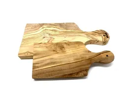 Olivenholz erleben Olivenholz erleben 2er Set Schneidebrett mit Griff 27 cm + 23 cm aus Olivenholz – Produktbild 1 von 1