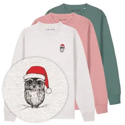 LIGARTI Pullover – Weihnachtseule – LIGARTI Tiermanufaktur – Produktbild 1 von 1