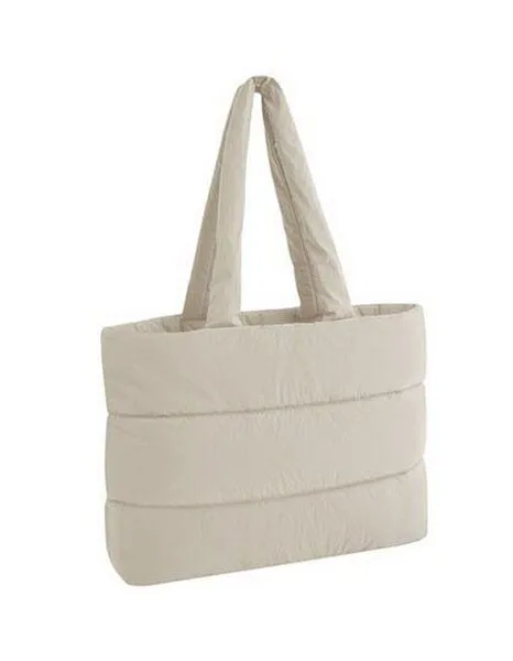 BagBase BagBase Quilted Schultertasche Recyceltes PET, Natural stone, – Produktbild 2 von 4