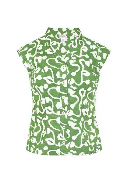 Global Mamas Global Mamas Bio Bluse - RETRO - Forage, Brambles olive (grün), – Produktbild 1 von 3
