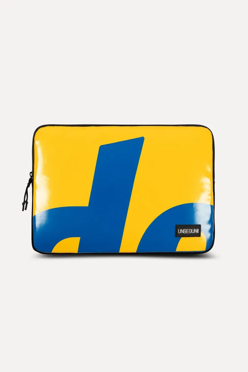 UNBEGUN UNBEGUN Herren vegan Laptop-Hülle Druck /Blau, Gelb, – Produktbild 2 von 2