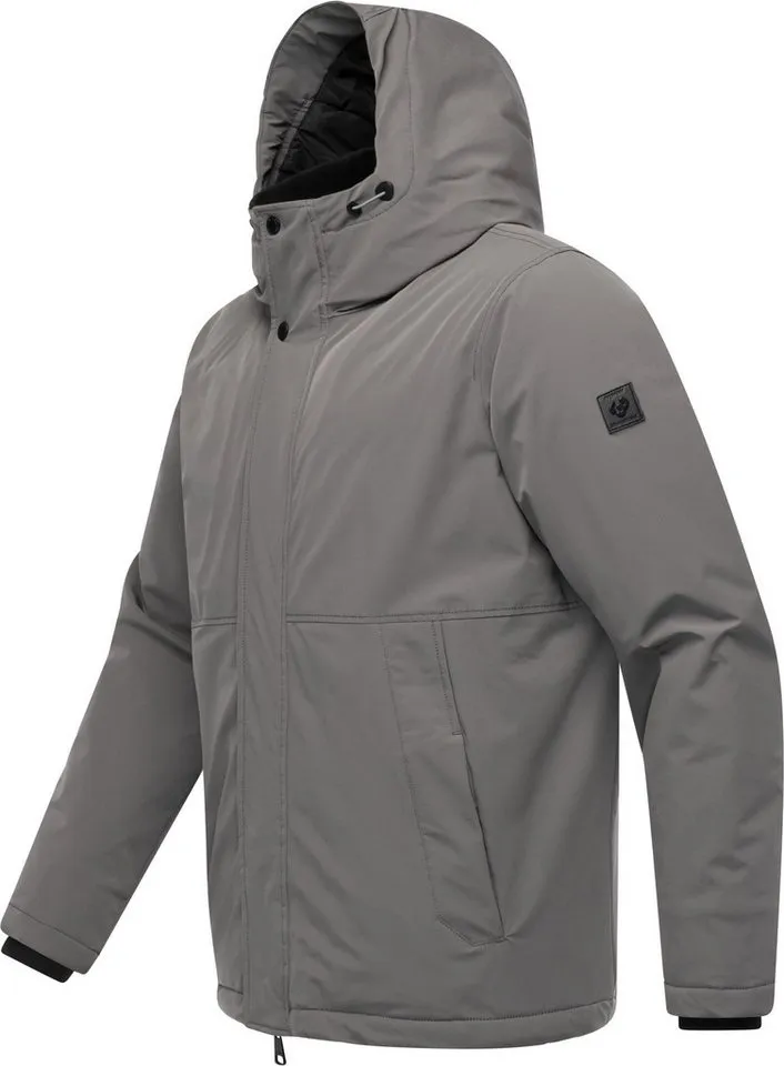ragwear ragwear Outdoorjacke Saqon YOUMODO Wasserfeste Herren Jacke mit Kapuze, Grau, – Produktbild 3 von 5