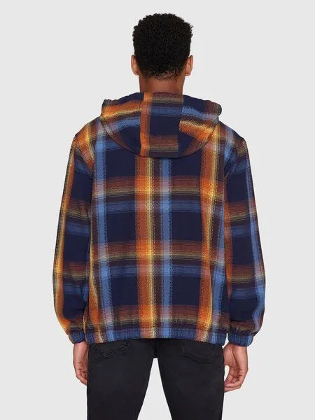 KnowledgeCotton Apparel KnowledgeCotton Apparel Jacke CHECKED HOODIE TWILL aus Bio-Baumwolle, Blau (blue check), – Produktbild 2 von 4