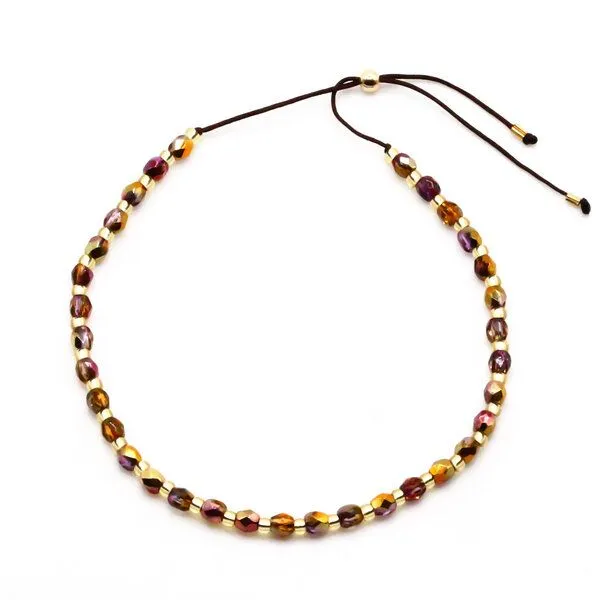 juni juni Kristall Perlenarmband "Golden Hour" mit verstellbarer Verschluss-Schiebeperle aus recyceltem Gold – Produktbild 3 von 4