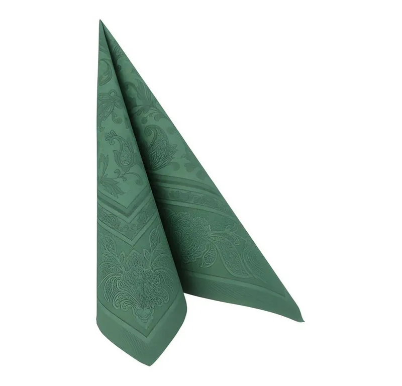 PAPSTAR PAPSTAR Papierserviette 50 x ROYAL Collection 1/4-Falz 40 cm x 40 cm dunkelgrün Ornaments, Grün, – Produktbild 2 von 3