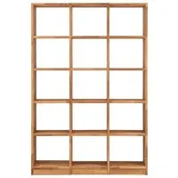 Regal "Grid" 3 x 5 Fächer, B 136 x H 202 x T 34 cm, Wildeiche geölt – Produktbild 1 von 1