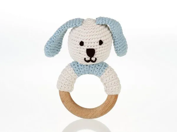 Pebble Pebble Holzring Hasen Rasselbande, Hellblau, – Produktbild 1 von 2