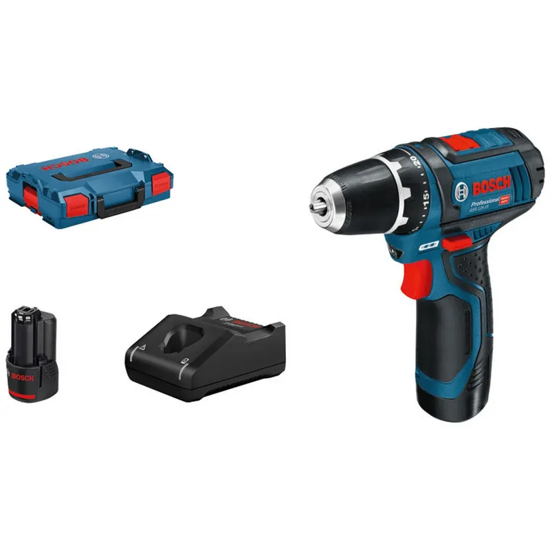 Bosch Professional Bosch Professional Bosch Akku-Bohrschrauber GSR 12V-15, incl. 2x Akku GBA 2 Ah, Schnellladegerät, L-BOXX – Produktbild 1 von 1