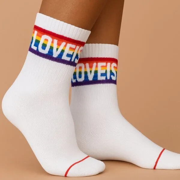 Nae Vegan Shoes Nae Vegan Shoes NAE | Love is Love Voice Sock, White, – Produktbild 2 von 2
