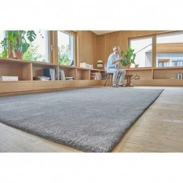 Prolana Prolana Handgefertigter Flor-Teppich "Pure" aus Wolle, Graubraun, – Produktbild 4 von 4