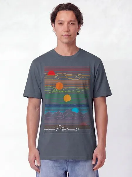 watapparel watapparel T-Shirt Unisex Sun And Moon, Blue grey, – Produktbild 2 von 2