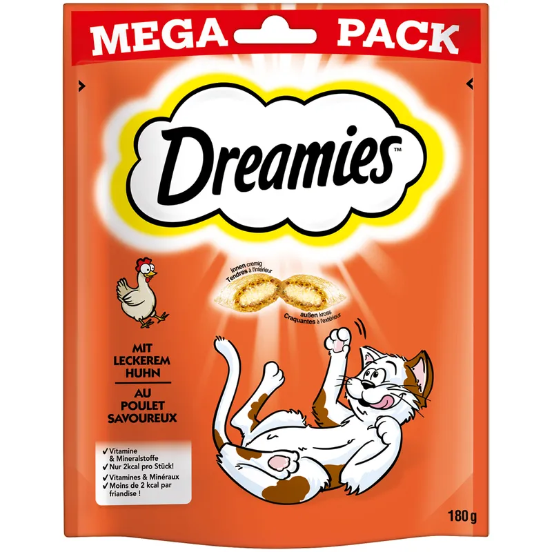 Dreamies DREAMIES Portionsbeutel Mega Pack mit Huhn 180g – Produktbild 1 von 2