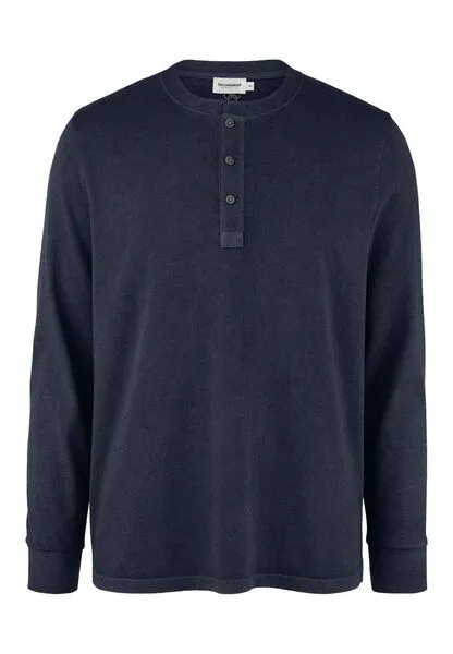 hessnatur hessnatur Henley Longsleeve Relaxed aus reiner Bio-Baumwolle, Marine, – Produktbild 3 von 4