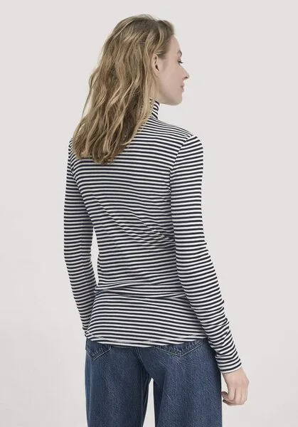 hessnatur hessnatur Streifen Softrib Longsleeve Fitted aus Bio-Baumwolle und Modal, Naturweiss, – Produktbild 2 von 4