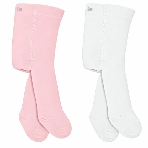bistyle bistyle Baby Strumpfhose 2er-Pack GOTS-zertifiziert, Weiß rose, – Produktbild 1 von 2