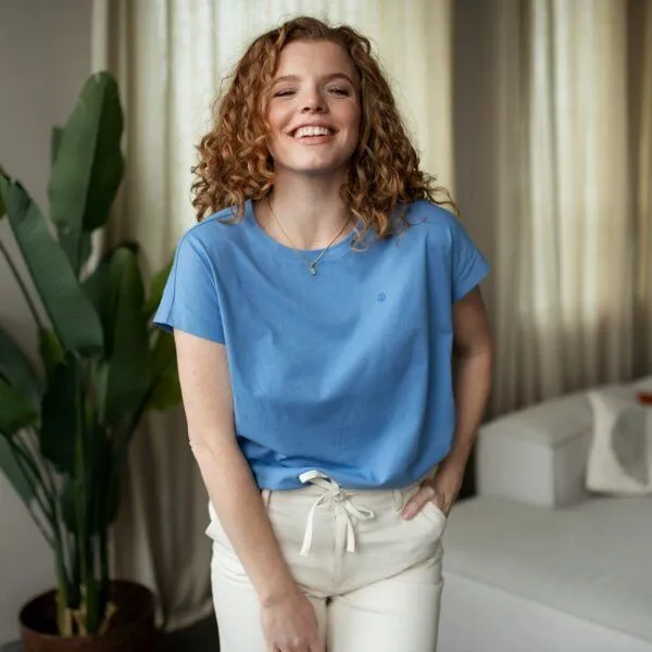 NORDLICHT NORDLICHT Turns T-Shirt Nela aus 100% Baumwolle, Blau, – Produktbild 2 von 4