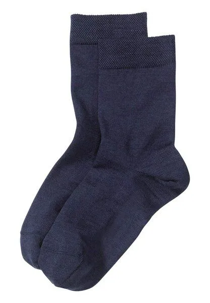 hessnatur hessnatur Damen Merino-Socke im 2er-Pack aus Bio-Merinowolle mit Bio-Baumwolle, Marine, – Produktbild 2 von 2