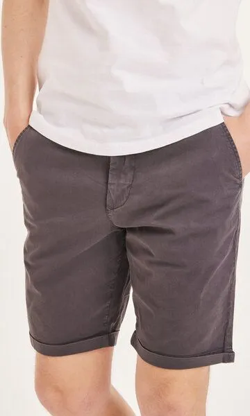 KnowledgeCotton Apparel KnowledgeCotton Apparel Shorts - CHUCK regular chino poplin shorts, Grau (phantom), – Produktbild 2 von 4