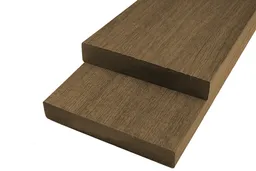 woodstore24 woodstore24 WPC Fassadenholz Glattkantbrett Abschlussprofil massiv, 23 mm (S) x 138 mm (B), Länge: 2,9 m, einseitig strukturiert / einseitig gebürstet glatt – Produktbild 1 von 1
