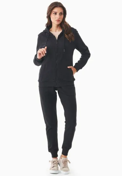 ORGANICATION ORGANICATION Soft Touch Zip-Hoodie aus Bio-Baumwolle, Schwarz(black), – Produktbild 2 von 4