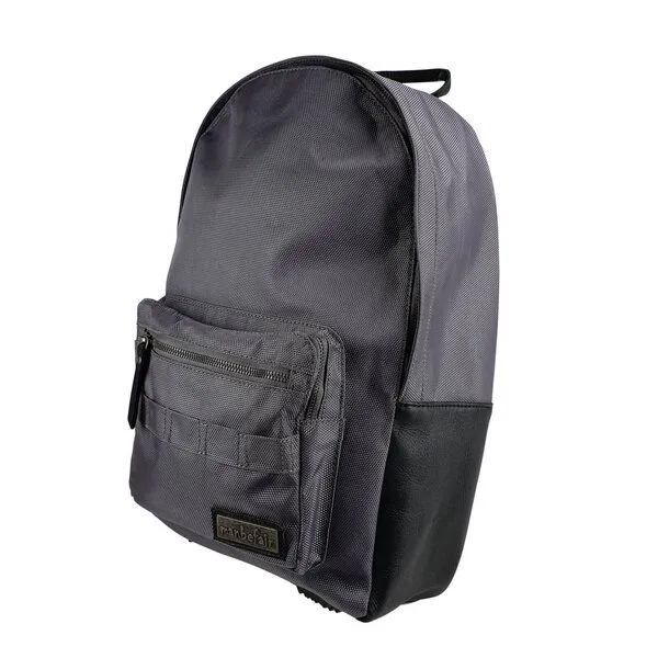 manbefair manbefair City Rucksack Bergen aus recyceltem Nylon Gewebe und Rinds-Leder, Grau, – Produktbild 4 von 4