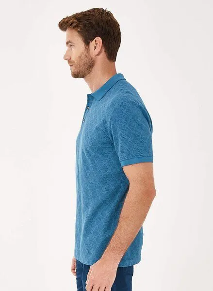 ORGANICATION ORGANICATION Poloshirt aus Bio-Baumwolle mit Allover-Print, Ocean, – Produktbild 3 von 4
