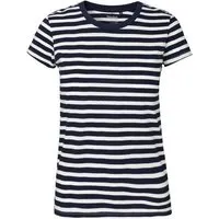 Neutral Neutral® Damen Ladies Fit T-Shirt von Neutral Bio Baumwolle, Weiß/navy gestreift, – Produktbild 1 von 1