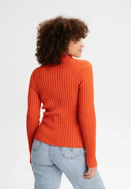 MELA MELA Damen vegan Strickpullover Namari Orange Brick – Produktbild 1 von 1