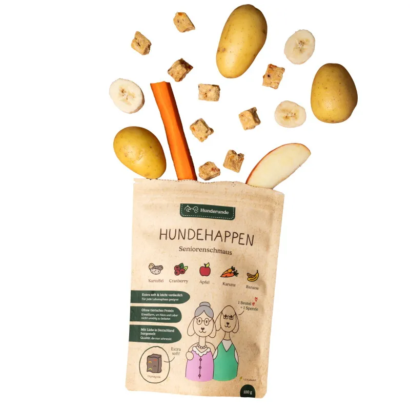 Hunderunde Hunderunde Hundehappen Seniorenschmaus I Weiche, pflanzliche Snacks für Hunde jeden Alters – extra soft, leicht verdaulich und einfach lecker – Produktbild 1 von 2