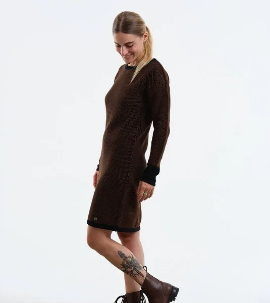Gary Mash GARY MASH Strickkleid Lake Alma aus Biobaumwolle, Mélange (toffee-schwarz), – Produktbild 2 von 4