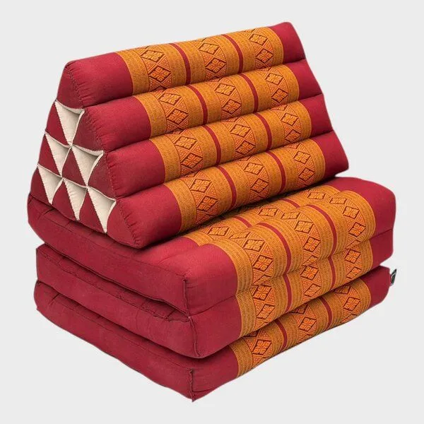 Der Lindwurm Der Lindwurm Thai Yogamatte- Dreieckskissen mit Kapokfüllung, Orange/rot, – Produktbild 2 von 2