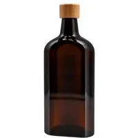 mikken mikken Apothekerflasche flach 500 ml Holzdeckel Meplatflasche mit Schraubdeckel – Produktbild 1 von 1