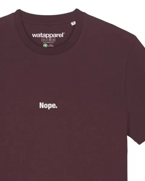 watapparel watapparel T-Shirt Unisex Nope, Red brown, – Produktbild 3 von 3