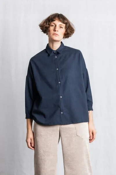 Jyoti - Fair Works Jyoti - Fair Works Bio-Baumwoll Flanell-Bluse Mayank Grau-Blau, Grau-blau, – Produktbild 4 von 4