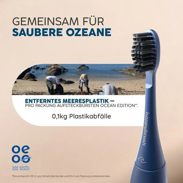 happybrush happybrush Aufsteckbürsten Eco Vibe 3+ 3er Set, Ocean(blau), – Produktbild 5 von 5