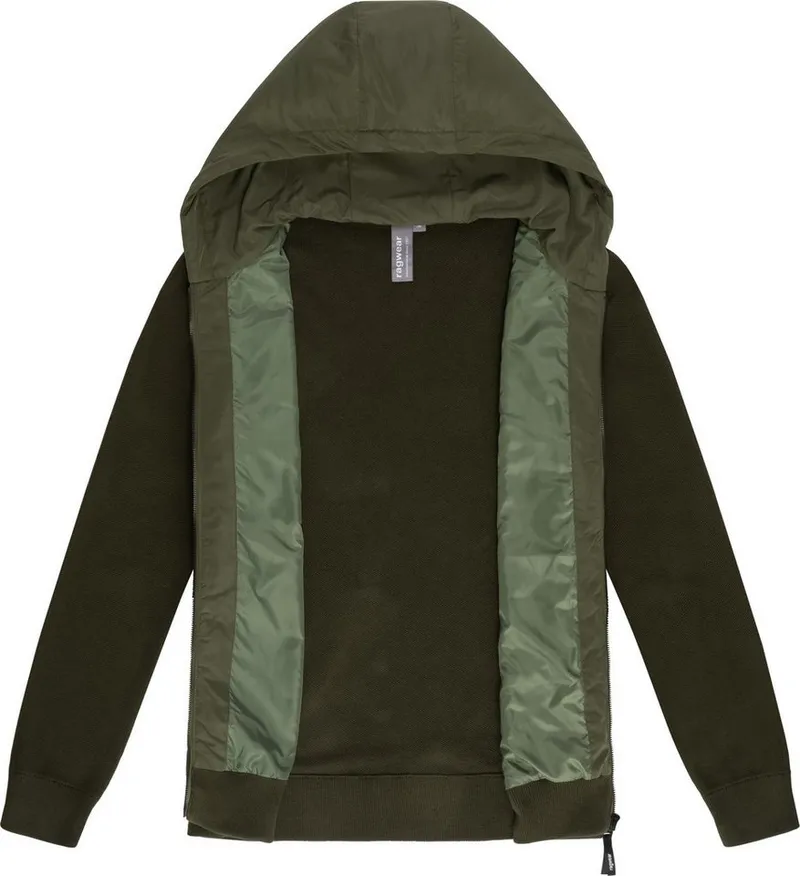 ragwear ragwear Outdoorjacke Ronel Leichte Herren Jacke mit weichen Strickärmeln, Grün, – Produktbild 1 von 5