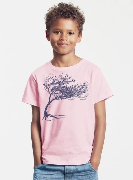 Peaces.bio - handbedruckte Biomode Peaces.bio - handbedruckte Biomode Bio-Kinder T-Shirt Windy Tree, Rosa, – Produktbild 2 von 2