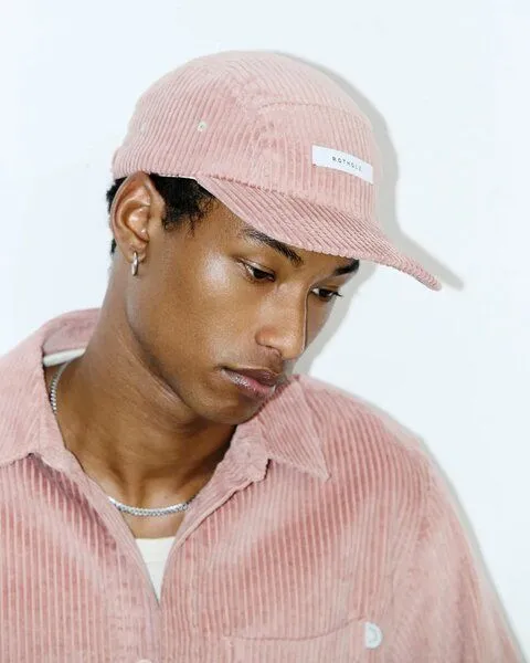 Rotholz Rotholz Cord 5-Panel Cap aus Bio-Baumwolle, Pink (washed pink), – Produktbild 4 von 4