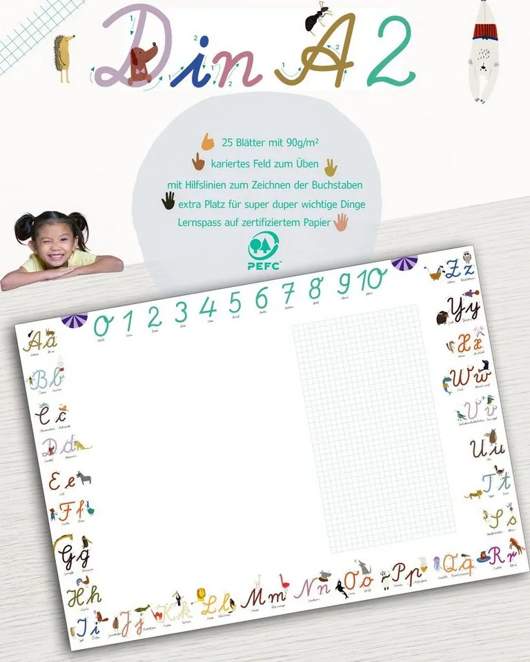 Close Up Schreibtischunterlage ABC Schreibtischunterlage Schreibschrift zum Abreißen – Produktbild 2 von 5
