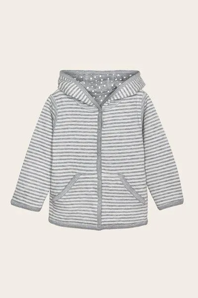 LANA Organic LANA Organic Wende-Kapuzenjacke, Modell Momo, Graumelange - ecru, – Produktbild 2 von 2