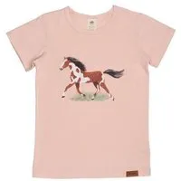 Walkiddy Kleinkinder T-Shirt GOTS zertifiziert Bio-Baumwolle 95/5 Elasthan Rosa Pferdemotiv „The Horses“ weich – Walkiddy – Produktbild 1 von 1