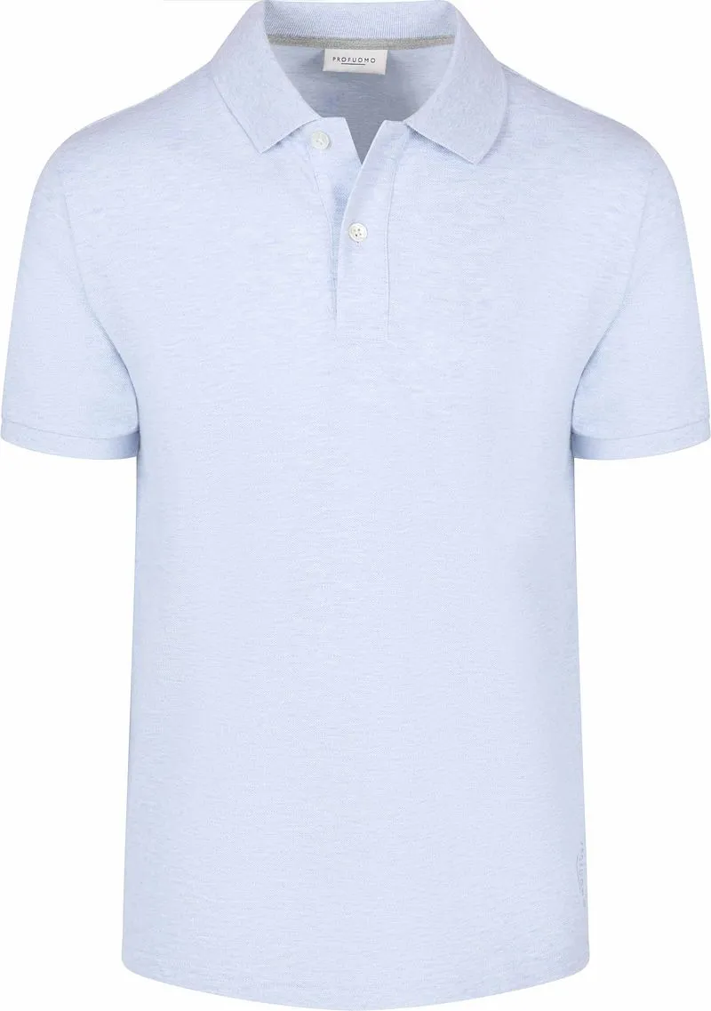Profuomo Profuomo Piqué Poloshirt Melange Hellblau - Größe M, Hellblau, – Produktbild 2 von 4