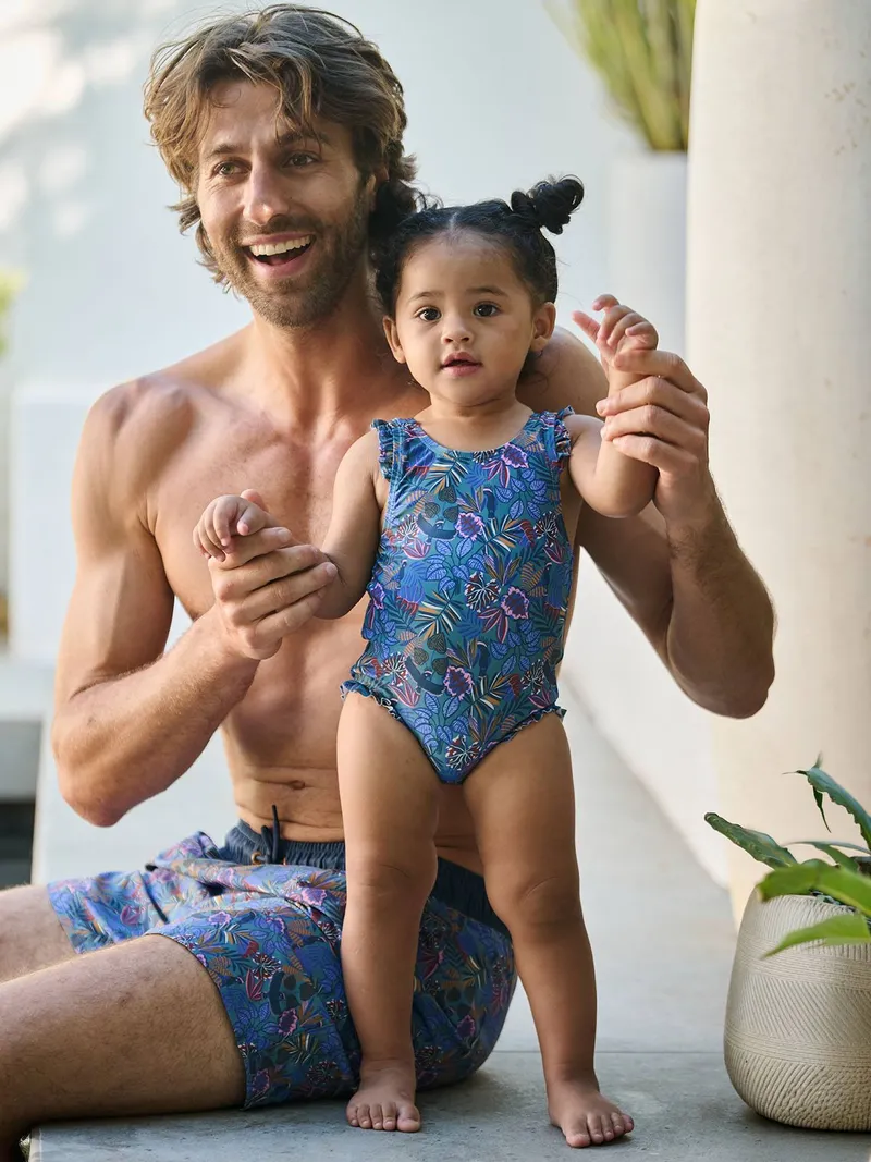 Vertbaudet Herren Badeshorts Familien-Capsule LIBERTY, Blau, – Produktbild 2 von 4
