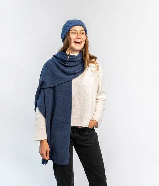 obumi obumi Strickschal aus Bio Baumwolle, Blue melange, – Produktbild 1 von 4