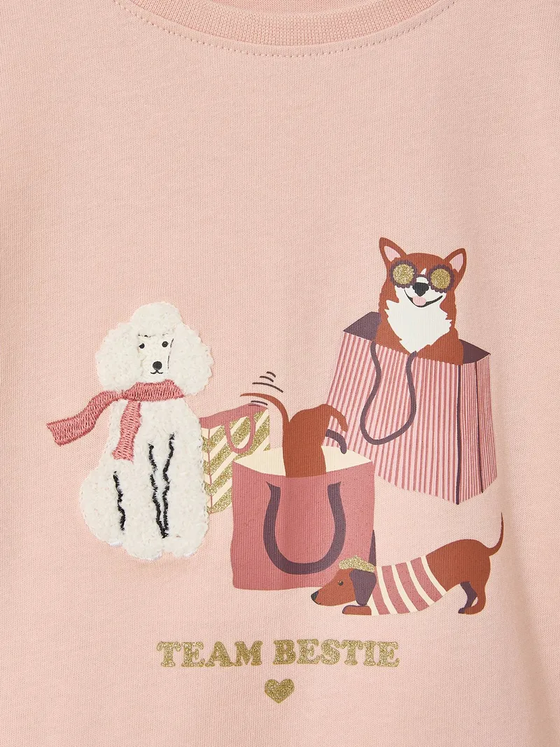 Vertbaudet Shirt Mädchen, Pudrig rosa, – Produktbild 3 von 3