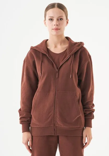 ORGANICATION ORGANICATION ESSENTIALS-JUNDA-Unisex Soft Touch Sweatjacke aus Bio-Baumwolle, Coffee brown, – Produktbild 1 von 4